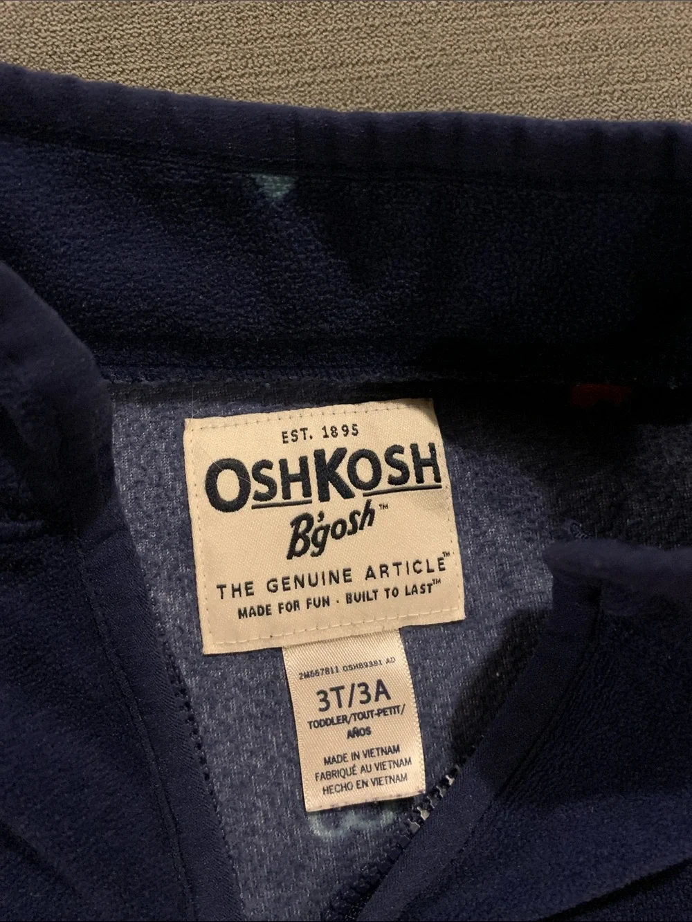 OshKosh B'gosh Navy Fleece Pullover with Heart Accents